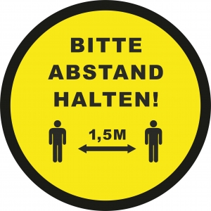 Aufkleber Bitte Abstand halten